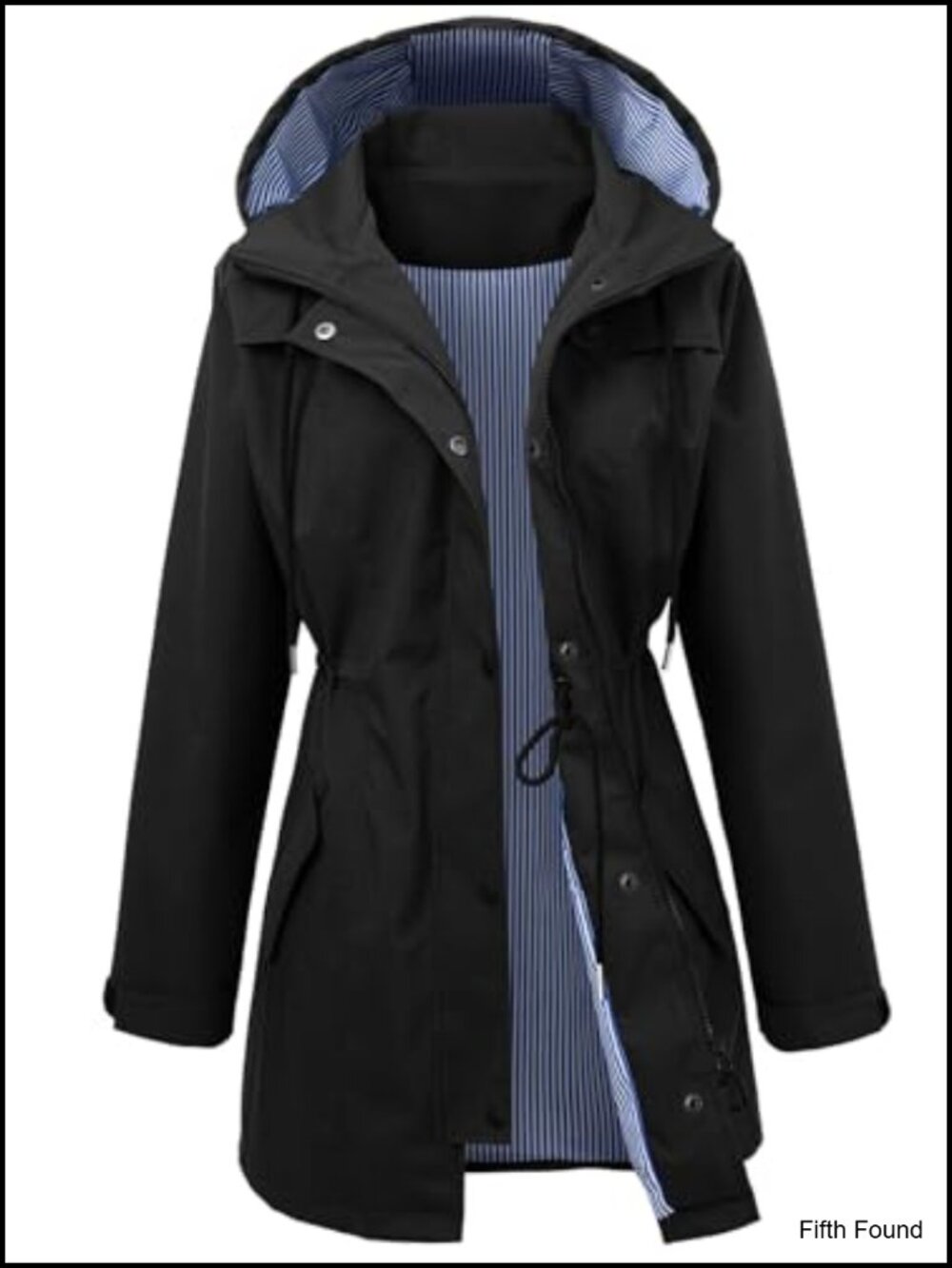 Waterproof Long Rain Jacket Hooded Windbreaker Women